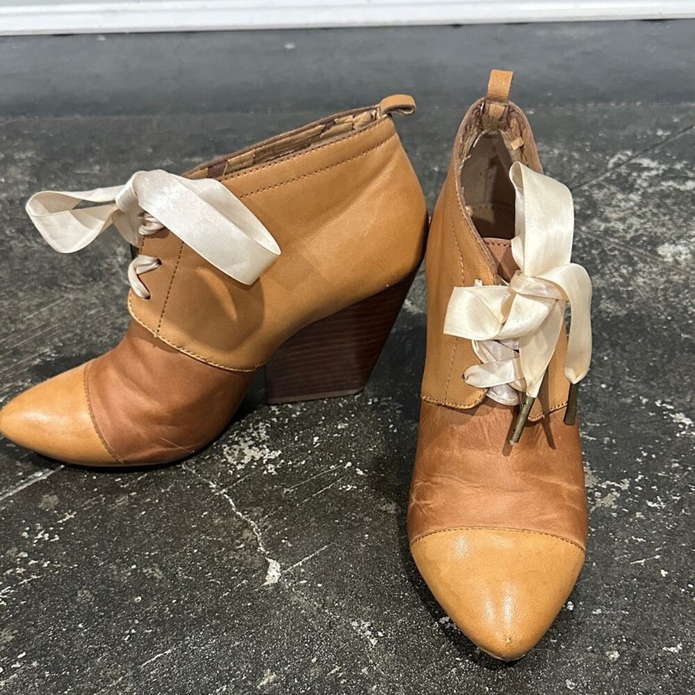 Anthropologie Pilcro and the Letterpress satin lace up bootie style Gwen 7